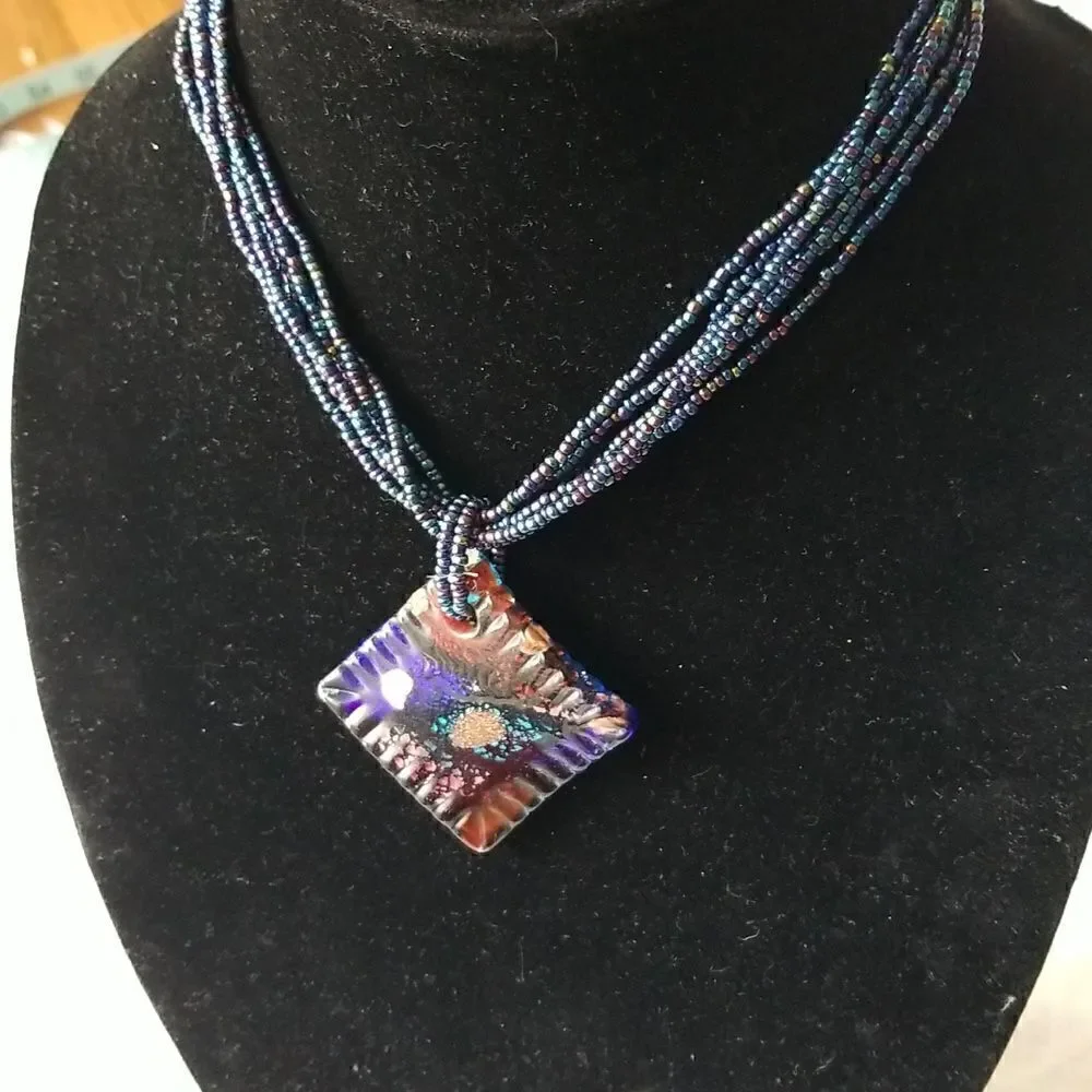 ❤ Blue Acrylic necklace